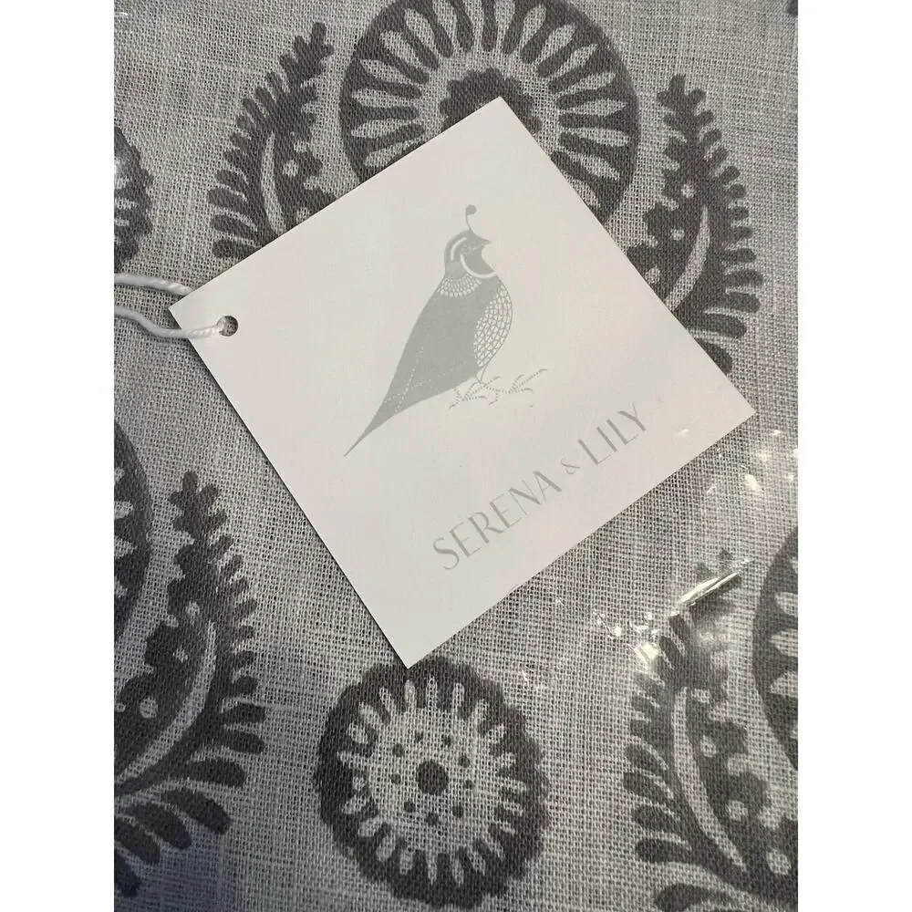 NWT Serena & Lily Pillow Cover (20” SQ) Gray 100% Linen